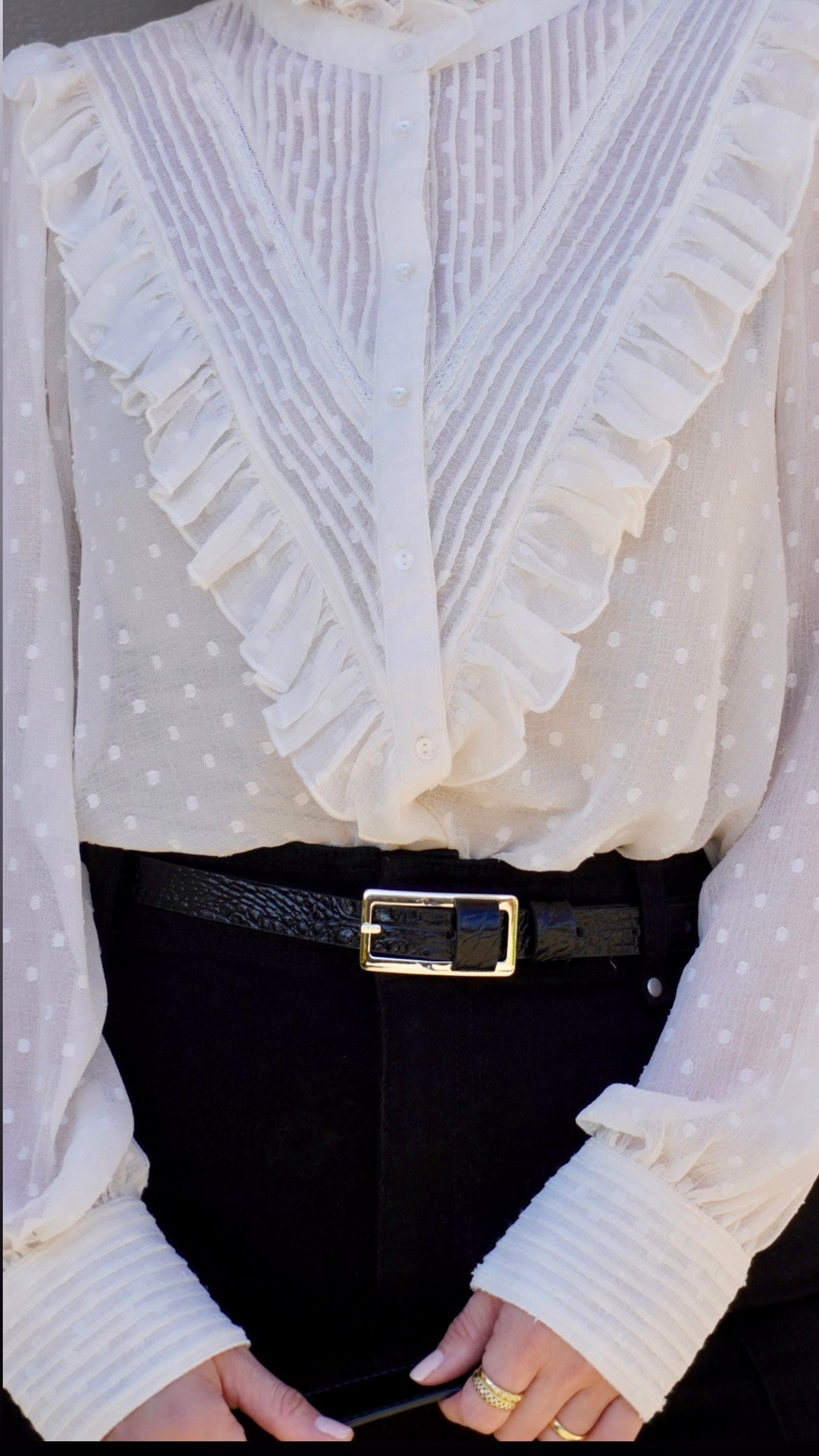 Croc Belt with Rectangular Gold Bukle