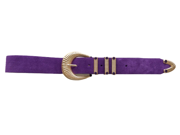 Purple Suede - Triple Loop Belt