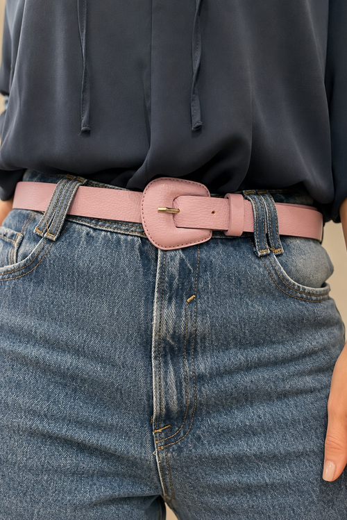 Lavender Genuine Leather - Slim Belt