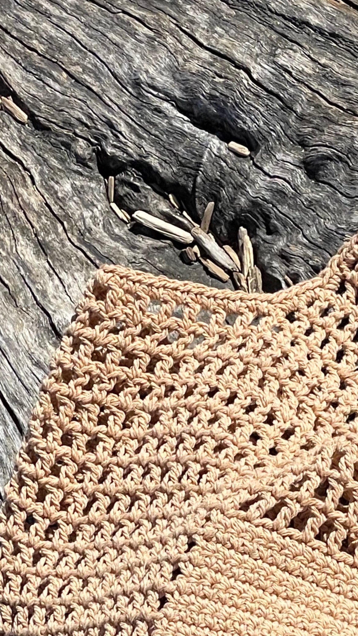 Personalised Cotton Rope Crochet Bag– Camel