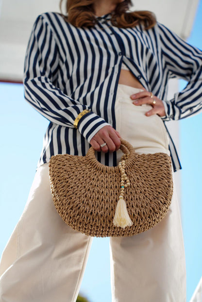 Eco Half - Moon Straw bag