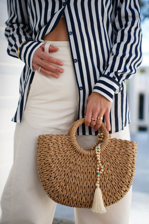Eco Half - Moon Straw bag