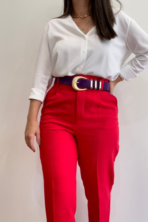 Purple Suede - Triple Loop Belt