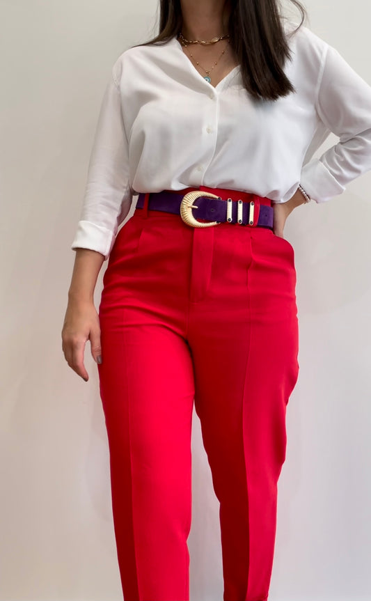 Purple Suede - Triple Loop Belt