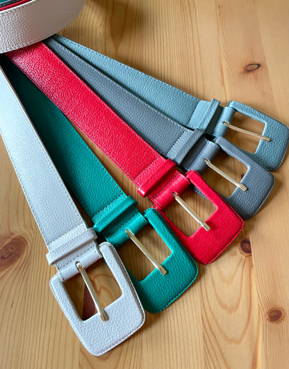 Off White Genuine Leather Belt - Rectangular Buckle