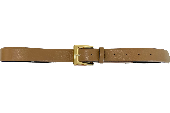 Camel - Classic Gold Metal Buckle Genuine Leather Belt