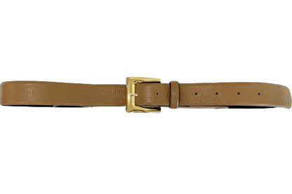Camel  Classic Genuine Leather Belt - Gold Metal Buckle