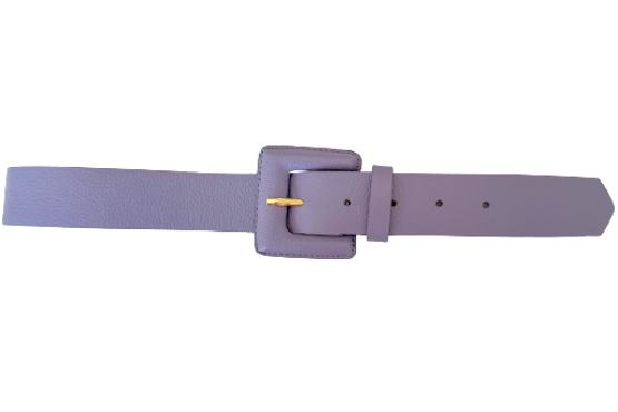 Lilac Genuine Leather Belt - Square Buckle
