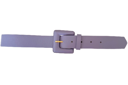 Lilac Genuine Leather Belt - Square Buckle