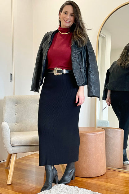 Black Leather With Gold Buckle Details - Western Belts