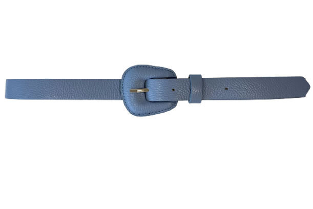 Pastel Blue -  Slim Genuine Leather Belt