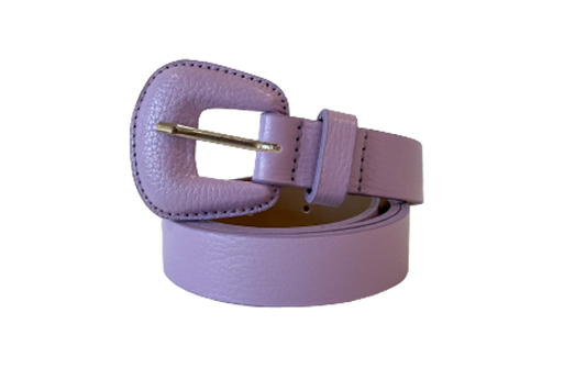 Lavender -  Slim Genuine Leather Belt