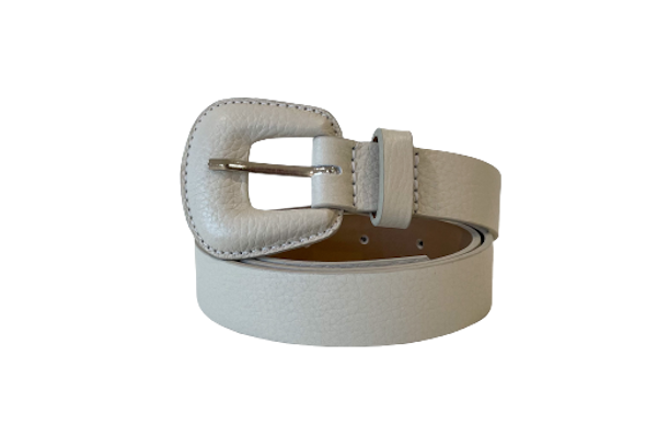Oatmeal - Slim Genuine Leather Belt