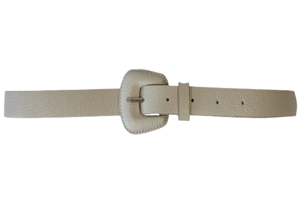 Oatmeal - Slim Genuine Leather Belt