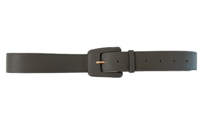 Graphite Genuine Leather Belt - Rectangular Buckle
