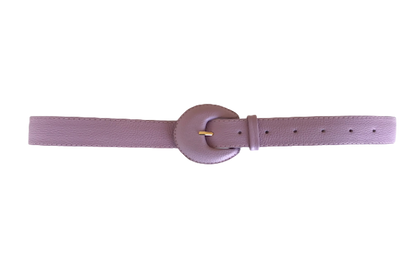 Pastel Pink Genuine Leather Belt - Arch Buckle