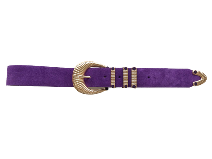 Purple Suede - Triple Loop Belt