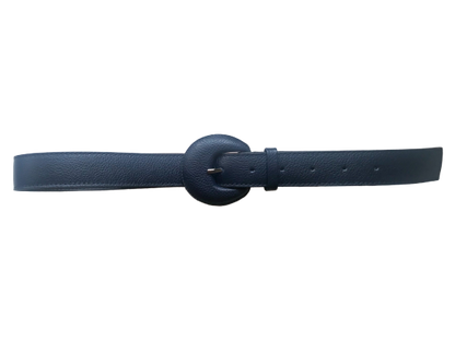 Navy Blue Genuine Leather Belt - Arch Buckle