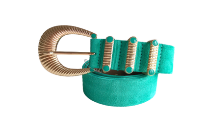 Light Sea Green Suede - Triple Loop Belt