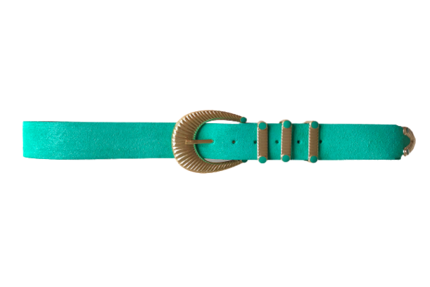 Light Sea Green Suede -Triple Loop Belt