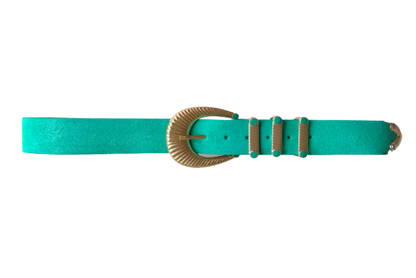Light Sea Green Suede - Triple Loop Belt