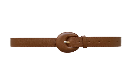 Brown Genuine Leather Belt - Arch Buckle