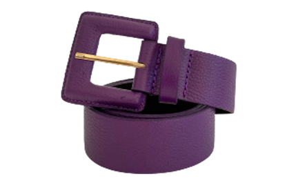Purple Genuine Leather Belt - Square Buckle