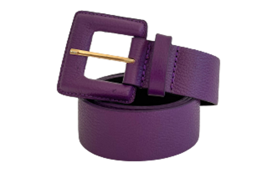 Purple Genuine Leather Belt - Square Buckle