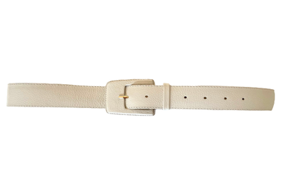 Off White Genuine Leather Belt - Rectangular Buckle