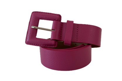 Burnt Pink Genuine Leather Belt - Square Buckle