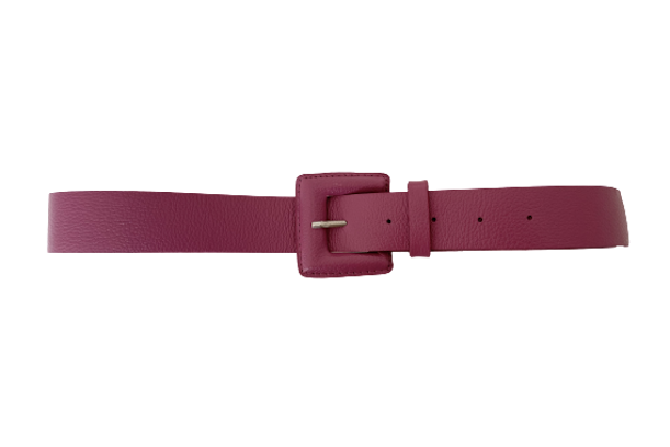 Burnt Pink Genuine Leather Belt- Square Buckle