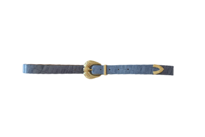 Pastel Blue Effect with Gold Buckle - Croc Effect
