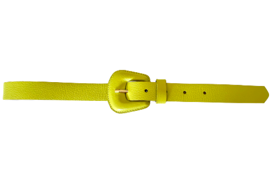 Lime Green -  Slim Genuine Leather Belt
