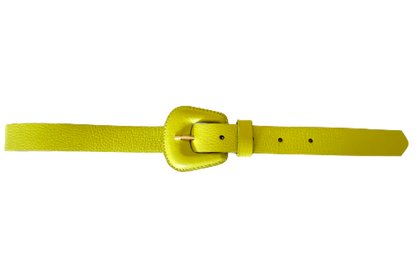 Lime Green Genuine Leather - Slim Belt