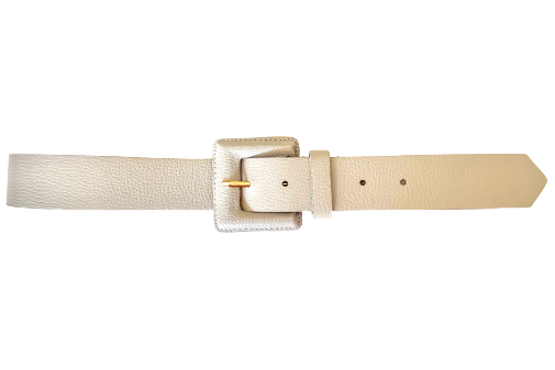 Off White Genuine Leather Belt - Square Buckle