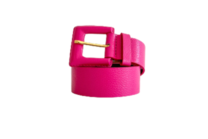 Pink Genuine Leather Belt - Square Buckle