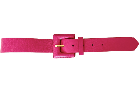 Pink Genuine Leather Belt- Square Buckle