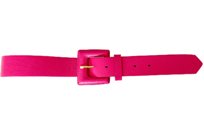 Pink Genuine Leather Belt - Square Buckle