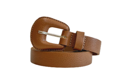 Tan Genuine Leather - Slim Belt