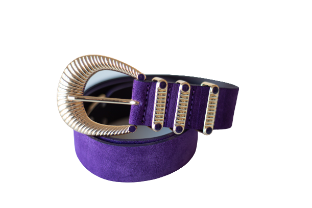 Purple Suede - Triple Loop Belt
