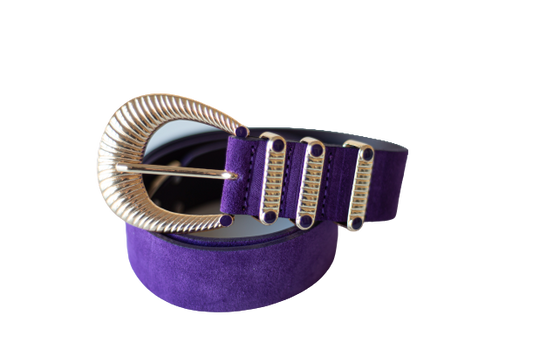 Purple Suede - Triple Loop Belt